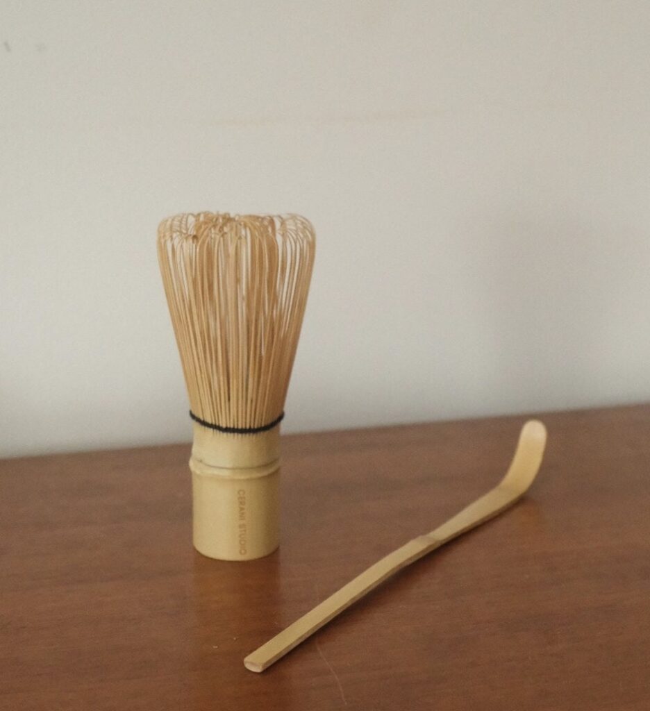 Matcha whisk which we used to make the matcha latte and iced matcha latte