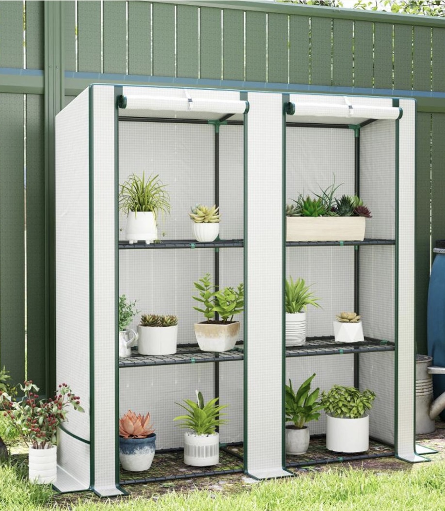 Portable 3-tier greenhouse for small gardens