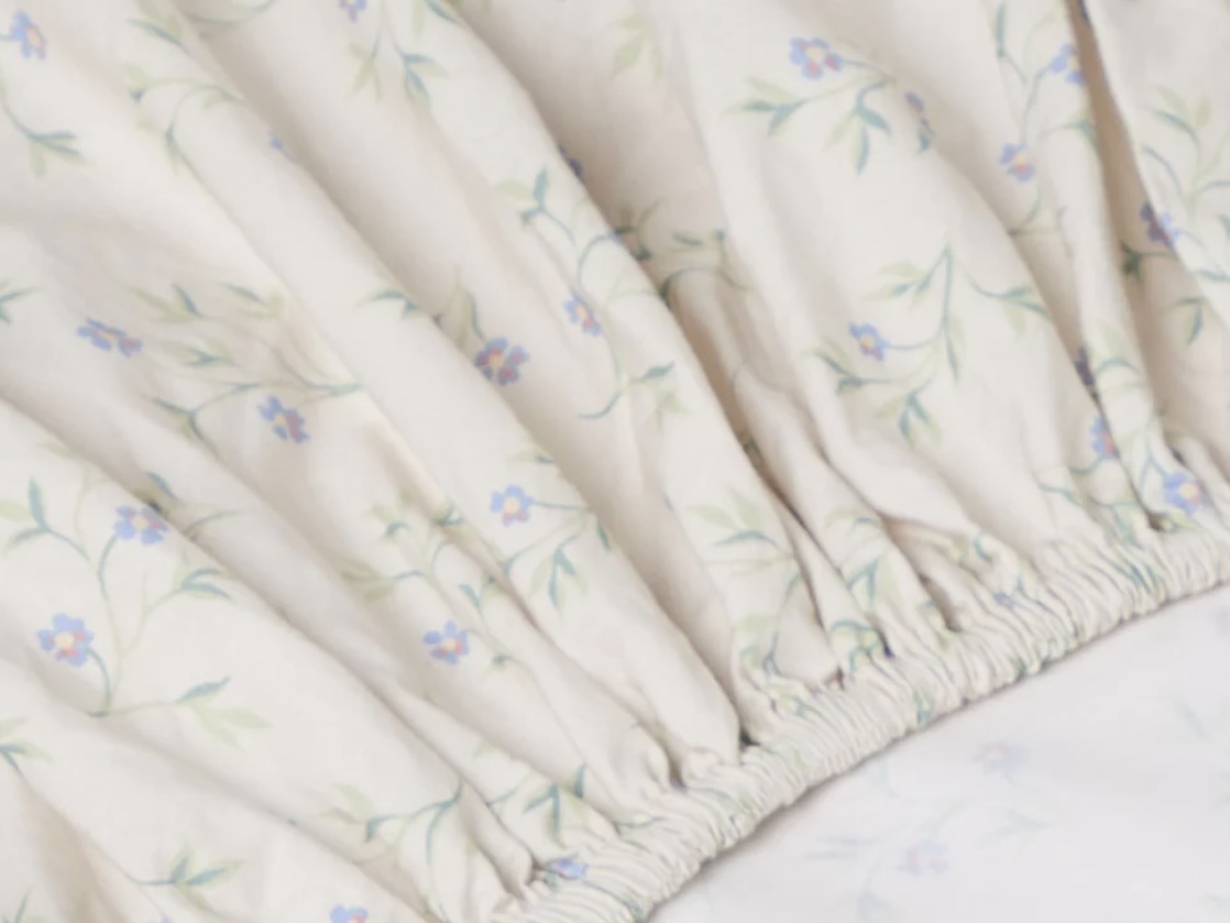 Spring Sprig floral cotton fitted sheet