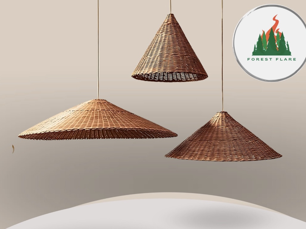 Rattan pendant lampshade