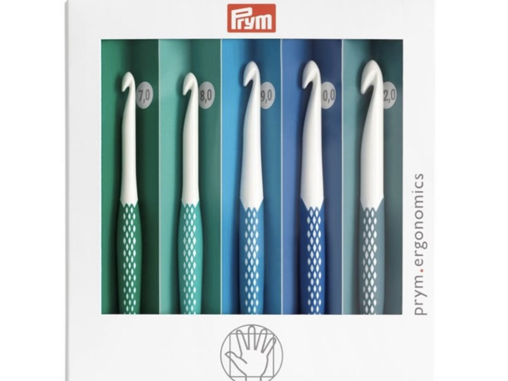 Prym ergonomic crochet hooks set with soft grip handles