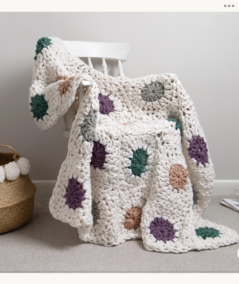 Chunky granny square blanket kit by Wool Couture Company