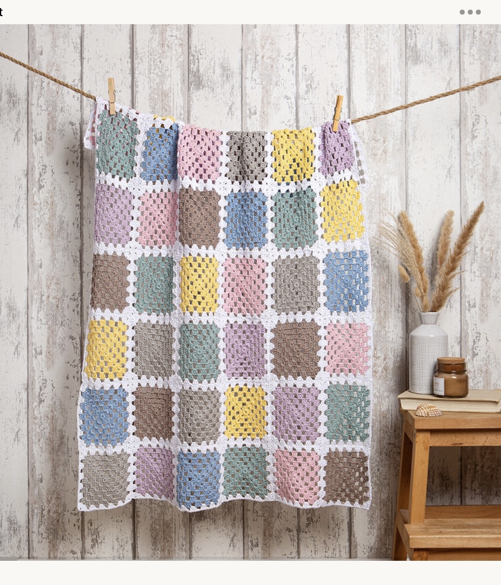 Cotton patchwork granny square kit by Wool Couture Company