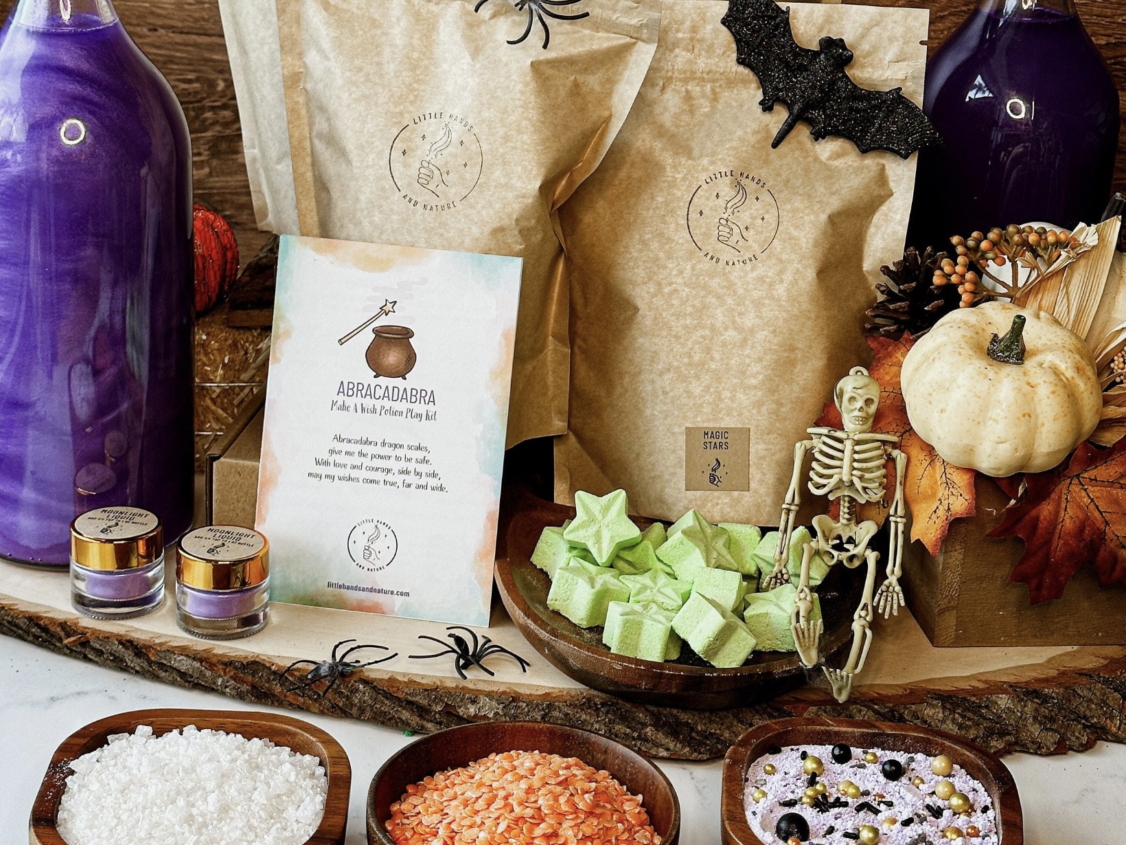 Montessori Abracadabra potion play kit with fizzing and colour-change ingredients