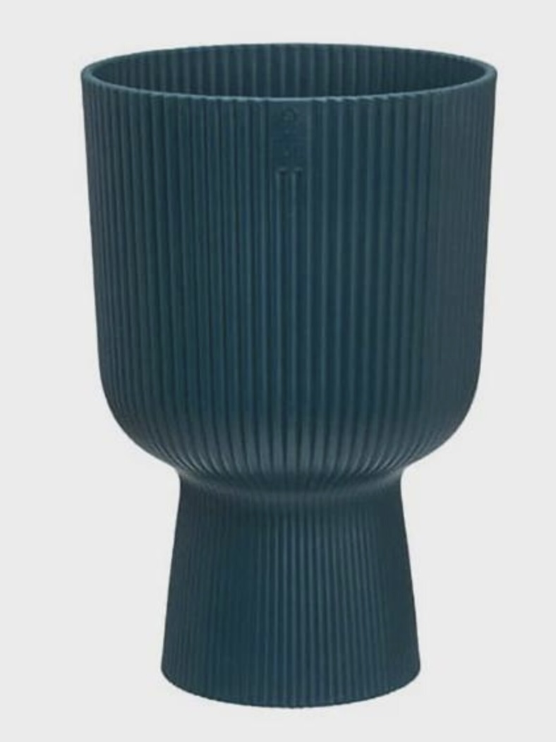 Fold Pot recycled plastic planter in deep teal by Rebel Plants UK