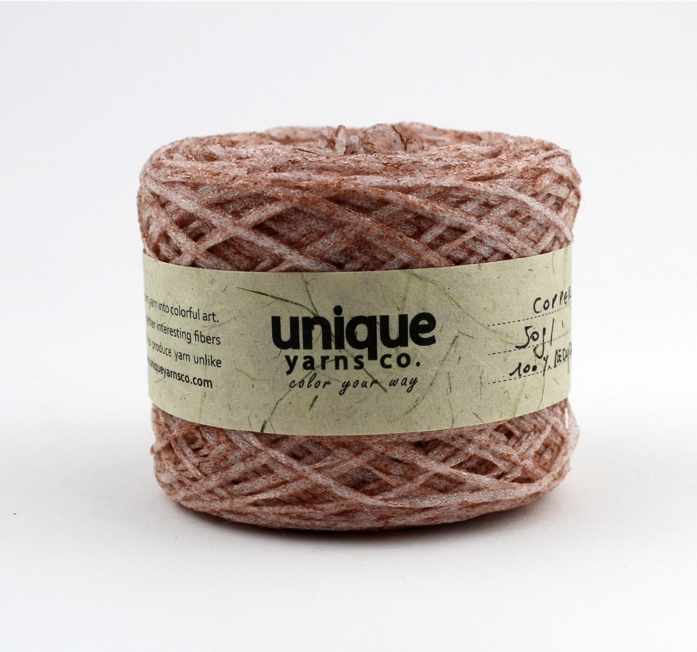 Pink recycled plastic yarn
