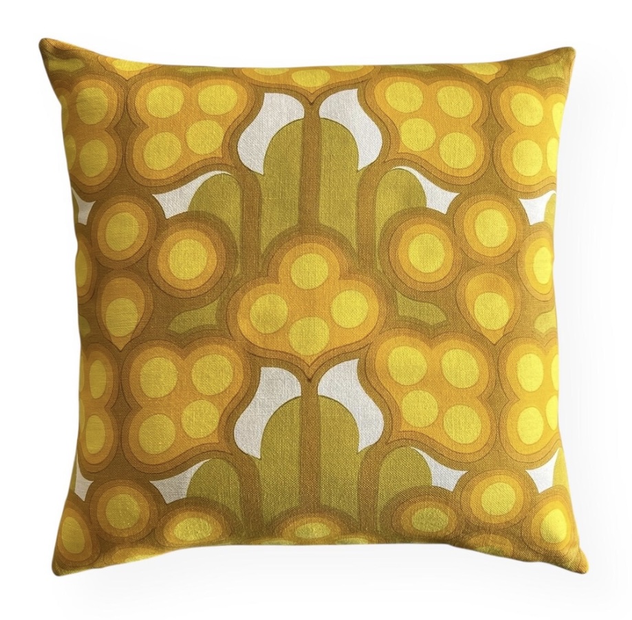 Vintage Yellow Green Cushion