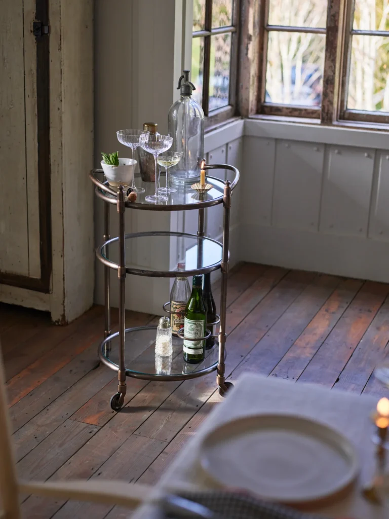 Dining Room Storage Ideas Dining room storage Odin bar cart Rowen and Wren Odin brass drinks trolley dining room bar cart