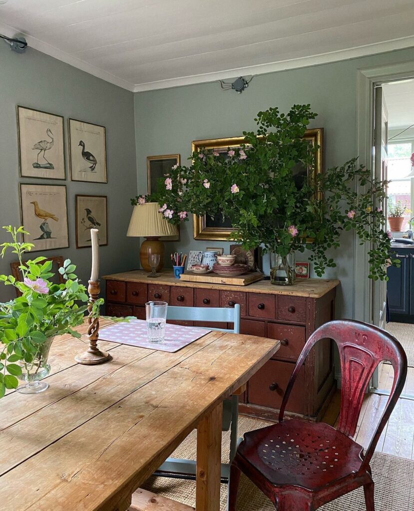 mixed material dining room storage vintage chest sideboard
