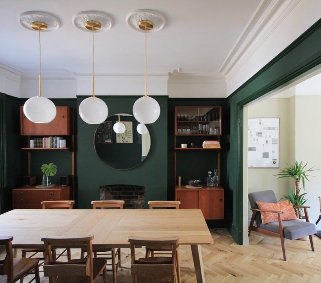dining room storage ideas green painted dining room with teak sideboards