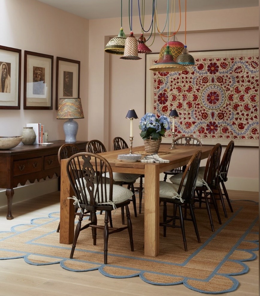 dining room storage sideboard eclectic pink dining room