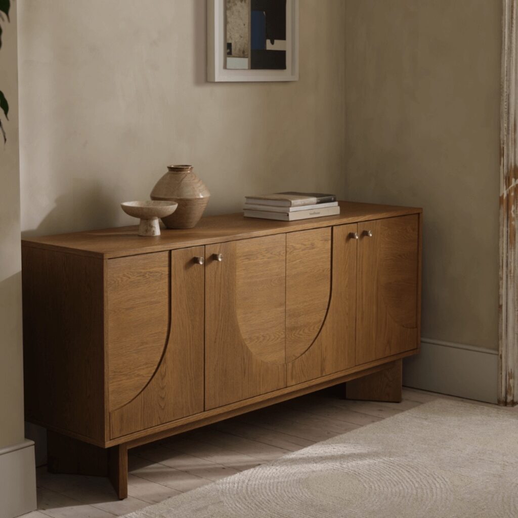 Atkin and Thyme Umi sideboard curved oak dining room storage