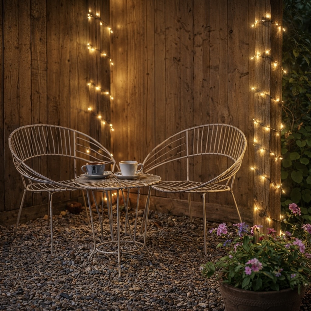 Outdoor party lights corner