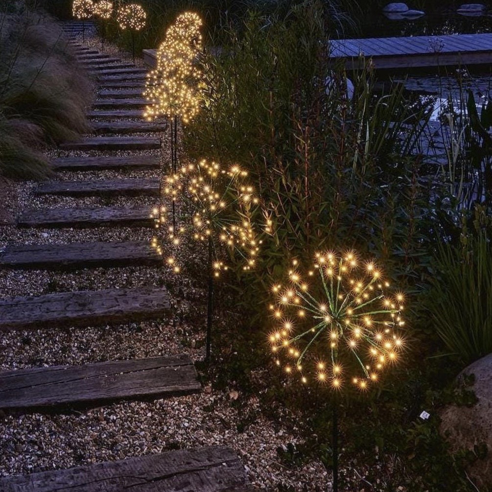 Outdoor party lights pathway