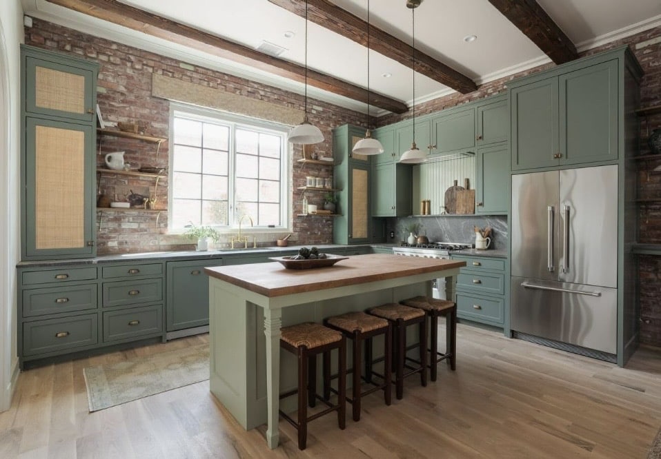 Sage green kitchen green smoke