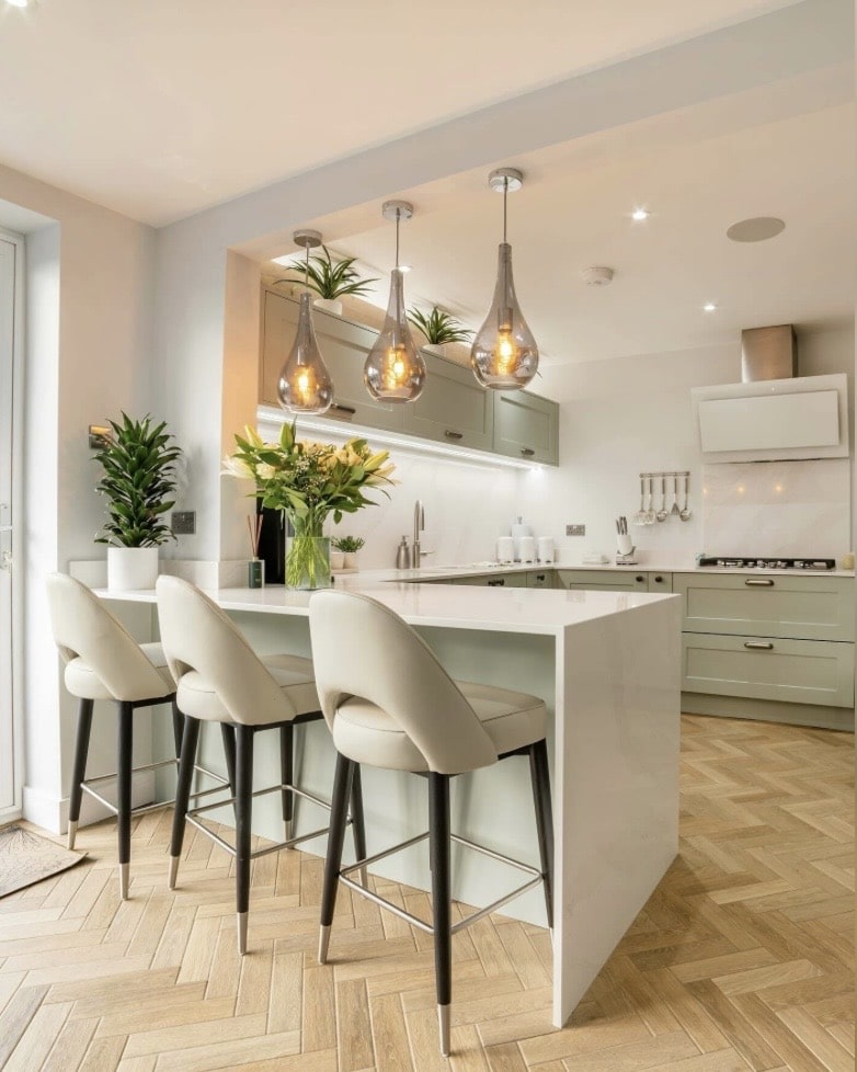Sage green kitchen mizzle