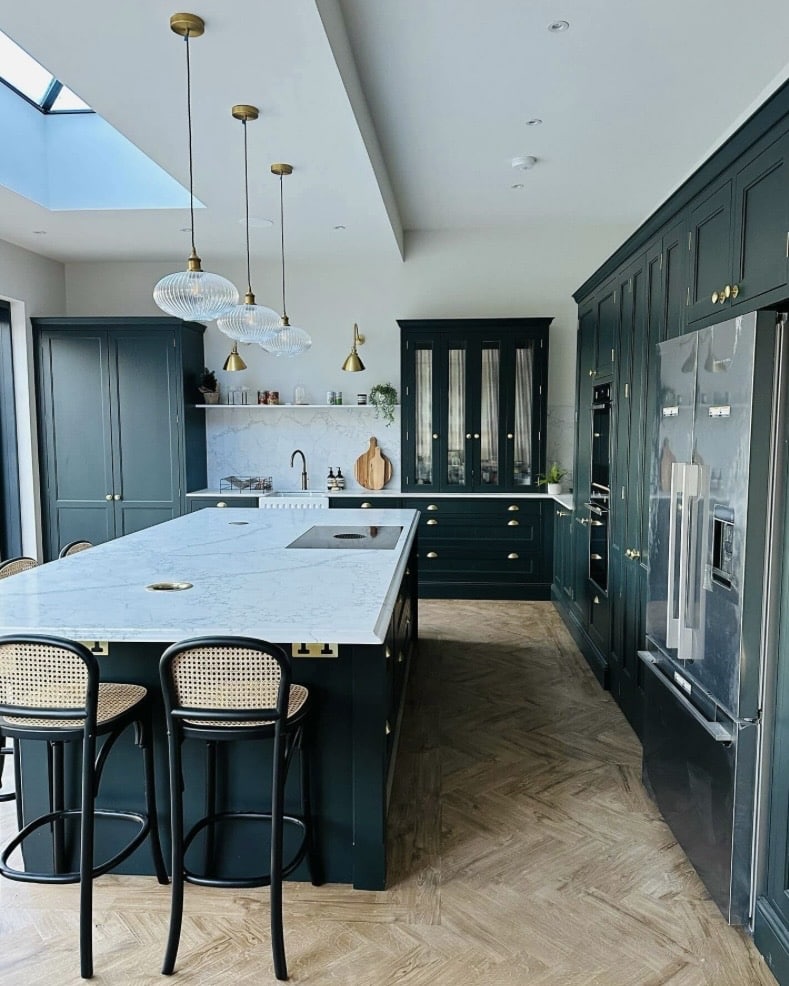 Sage green kitchen studio green