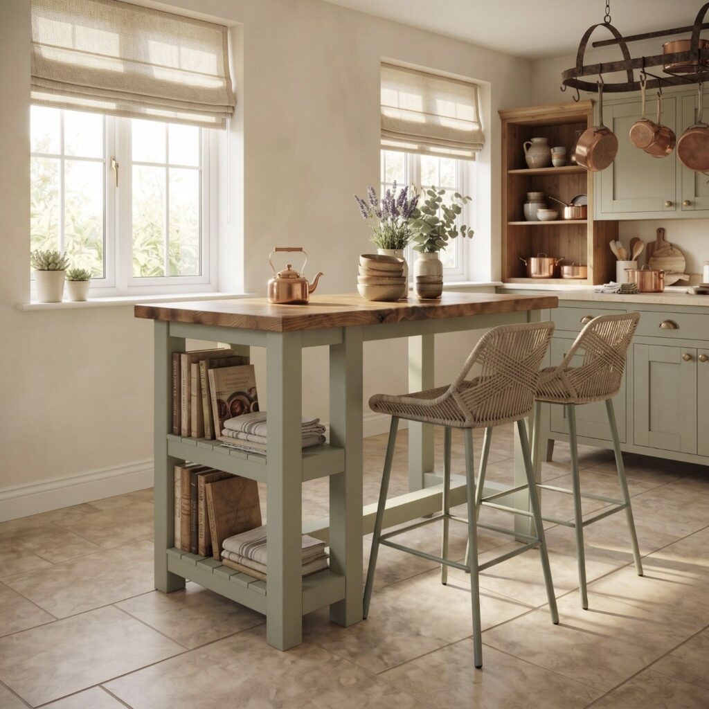 Sage green kitchen tribe