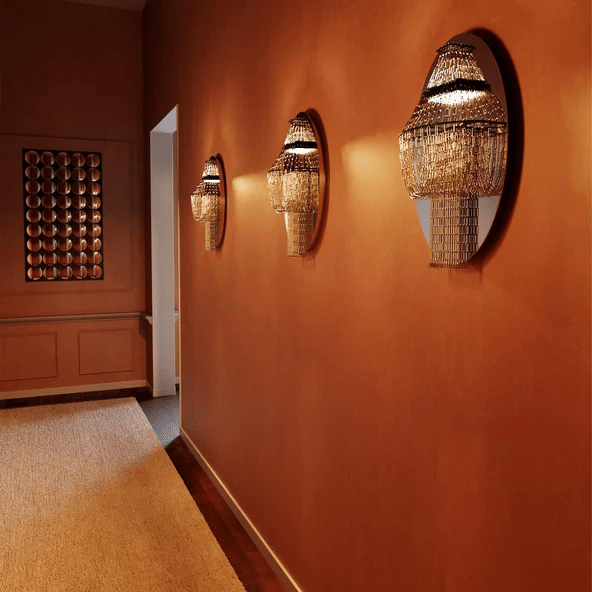 sculptural hallway wall light, statement hallway lighting