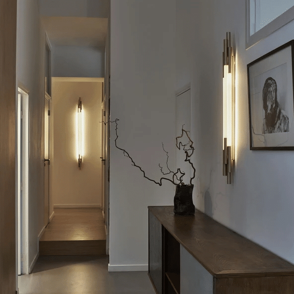 vertical hallway wall lights, corridor wall lighting