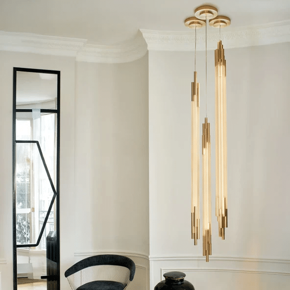 cluster pendant hallway lighting ideas, brass hallway pendant
