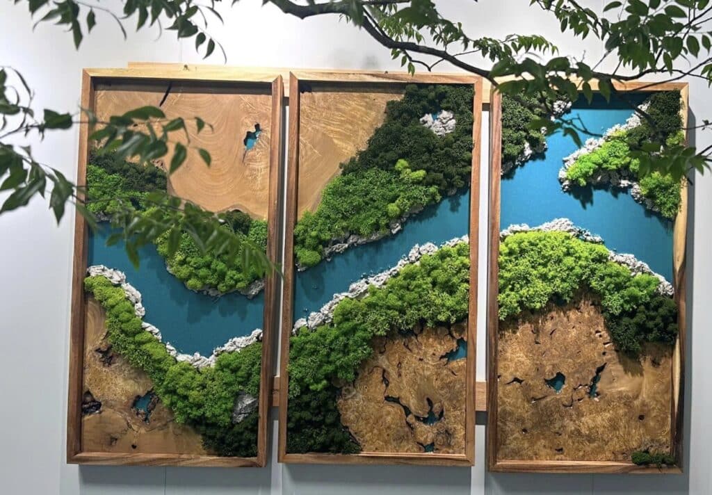 Moss wall art coastal