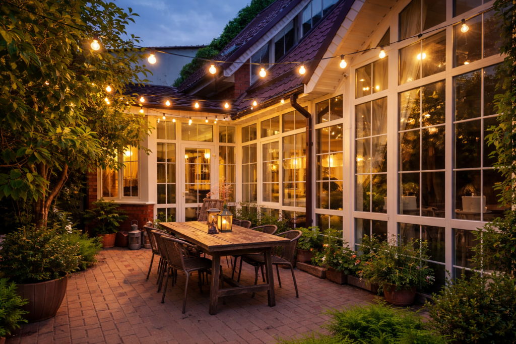 Courtyard garden ideas outdoor lighting
