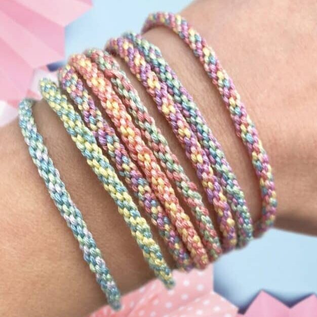 Pastel woven friendship bracelets