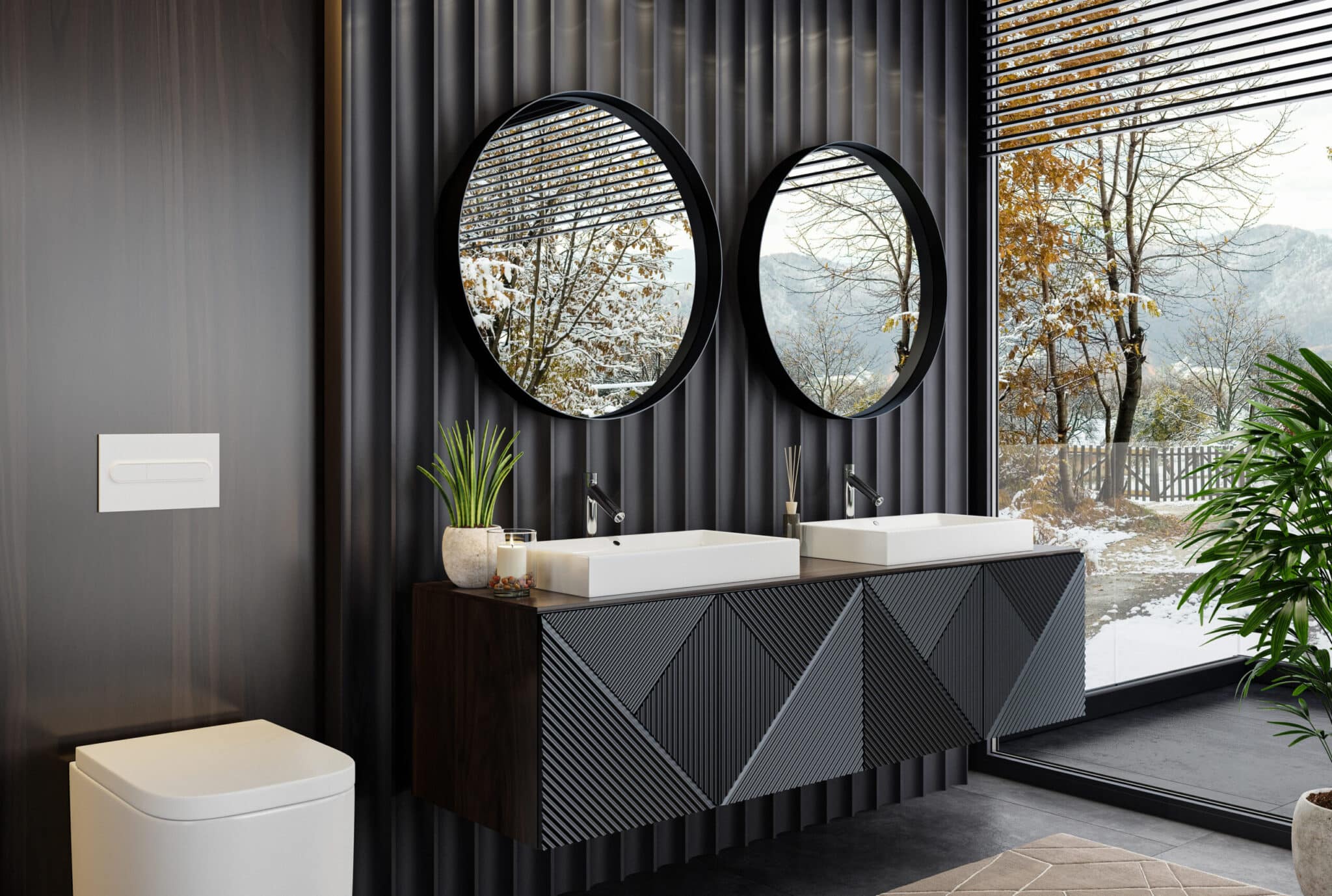 Let’s see how a Luxury Modern Black Bathroom creates a space with Elegance and Sophistication.