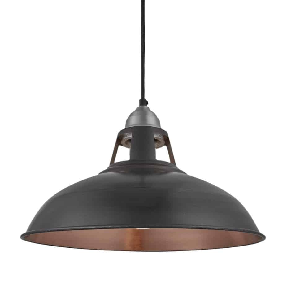 Old Factory Slotted Pendant Light in pewter and copper, kitchen pendant lighting from Industville.