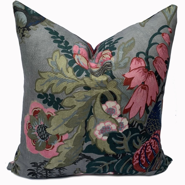 Pink green cushion Anna French