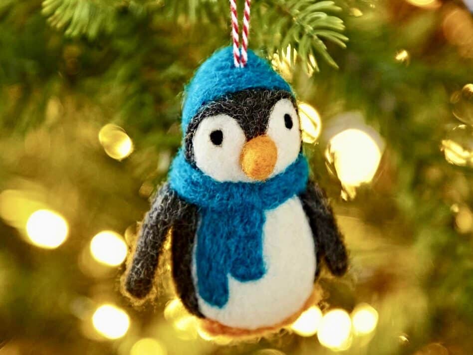 Felt penguin Christmas ornament