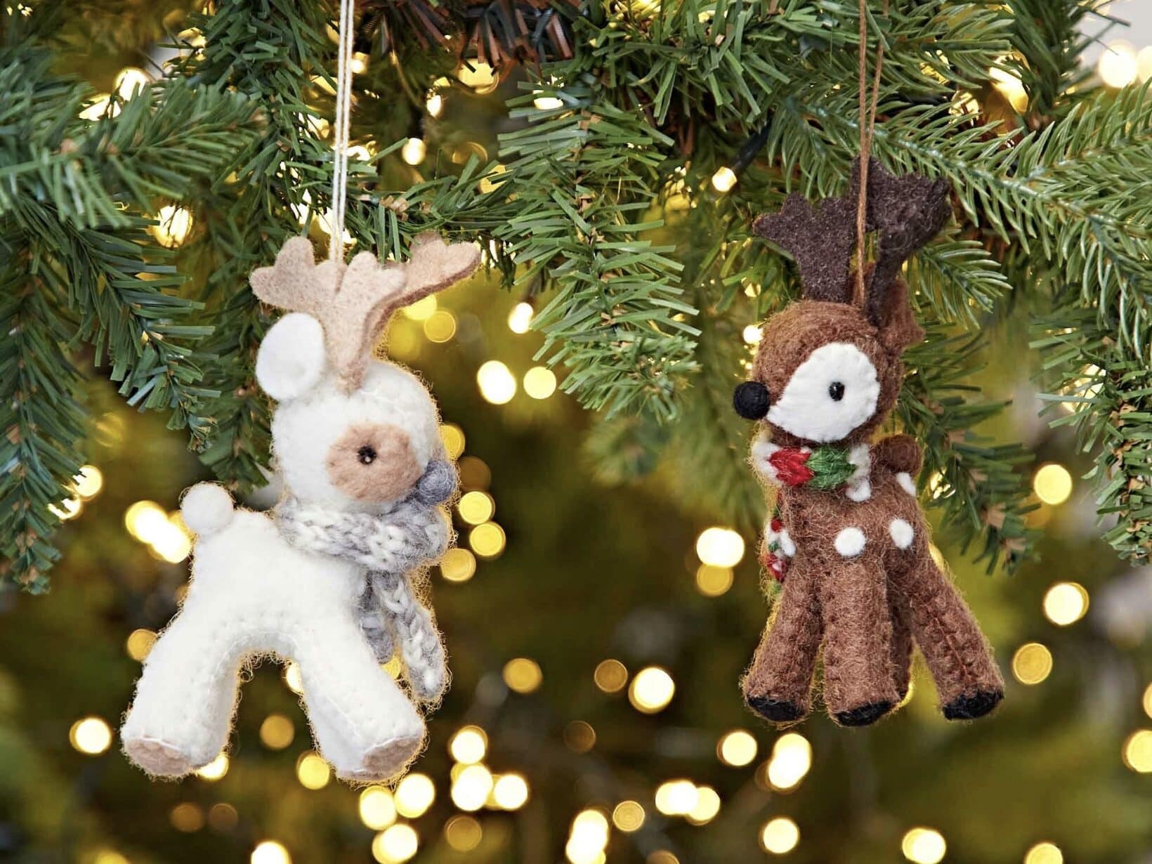 Handmade festive reindeer or bear ornament