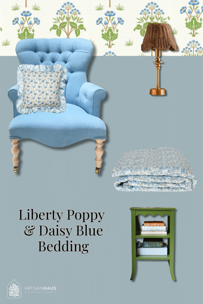 Cottage bedroom liberty blue