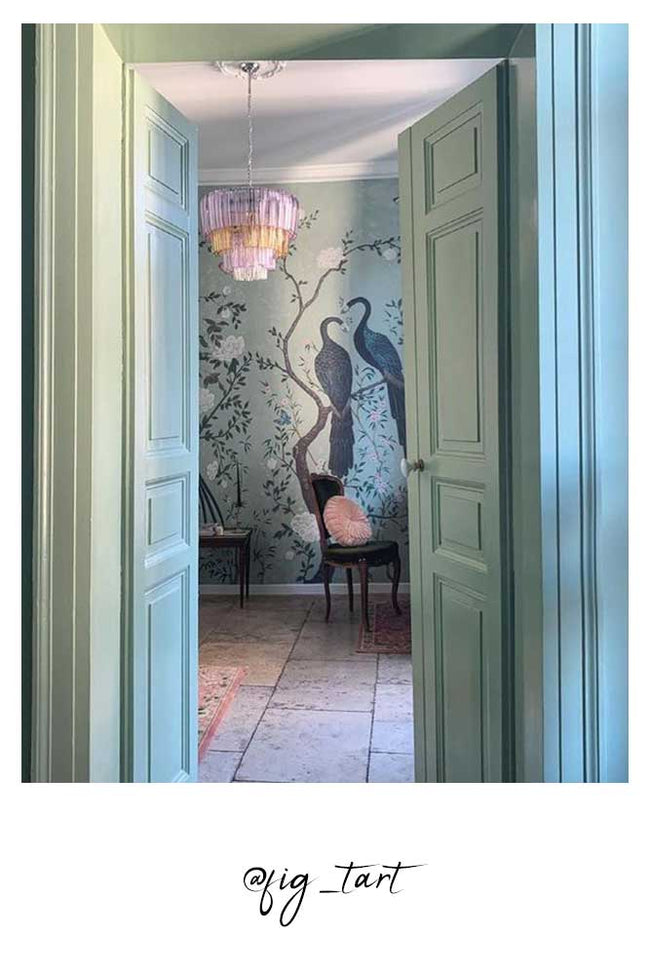 Feature wall ideas chinoiserie mural edo