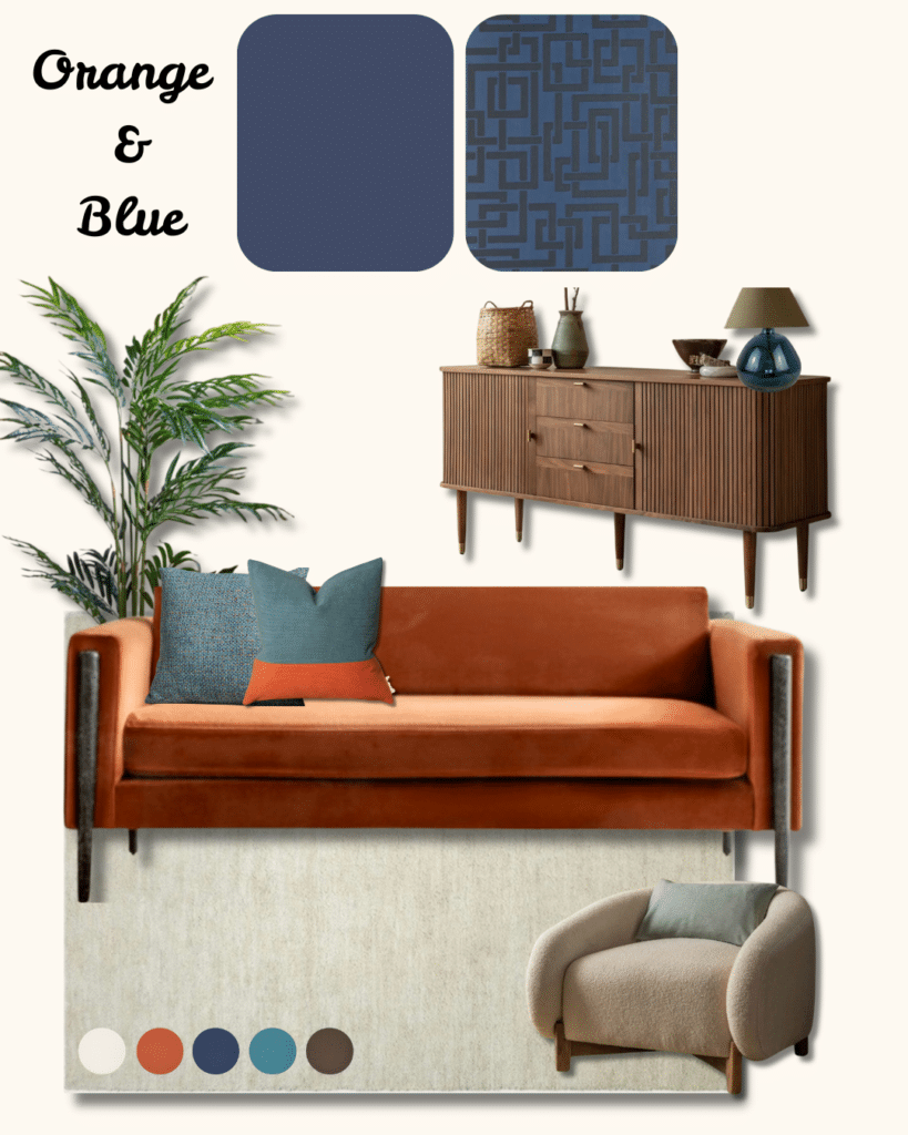 Orange home decor orange blue
