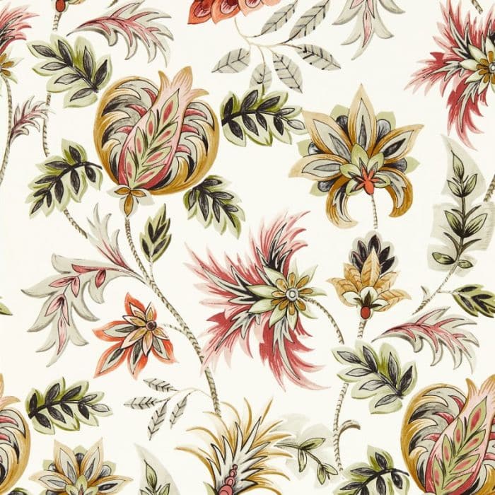 Clarke & Clarke Sizergh wallpaper in Blush/Sage with painterly botanical print