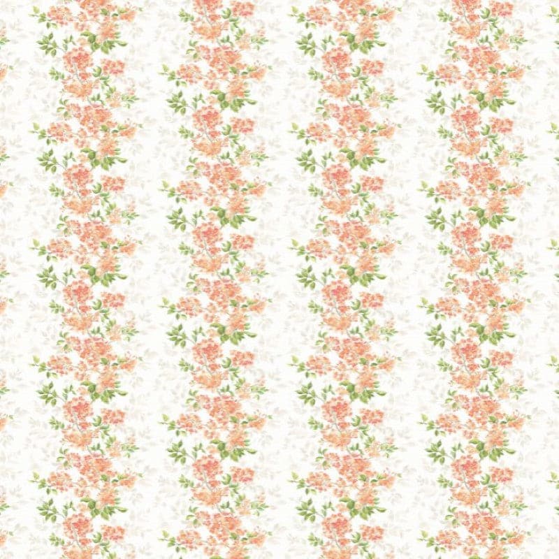 Ohpopsi Sakura wallpaper in peach with striped blossom trail design