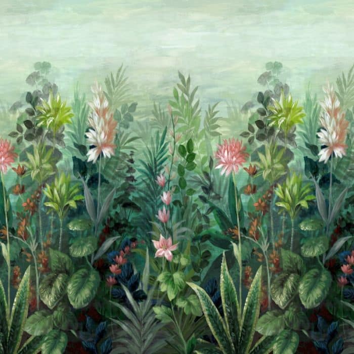 Primavera Botanical green mural wallpaper with immersive foliage scene