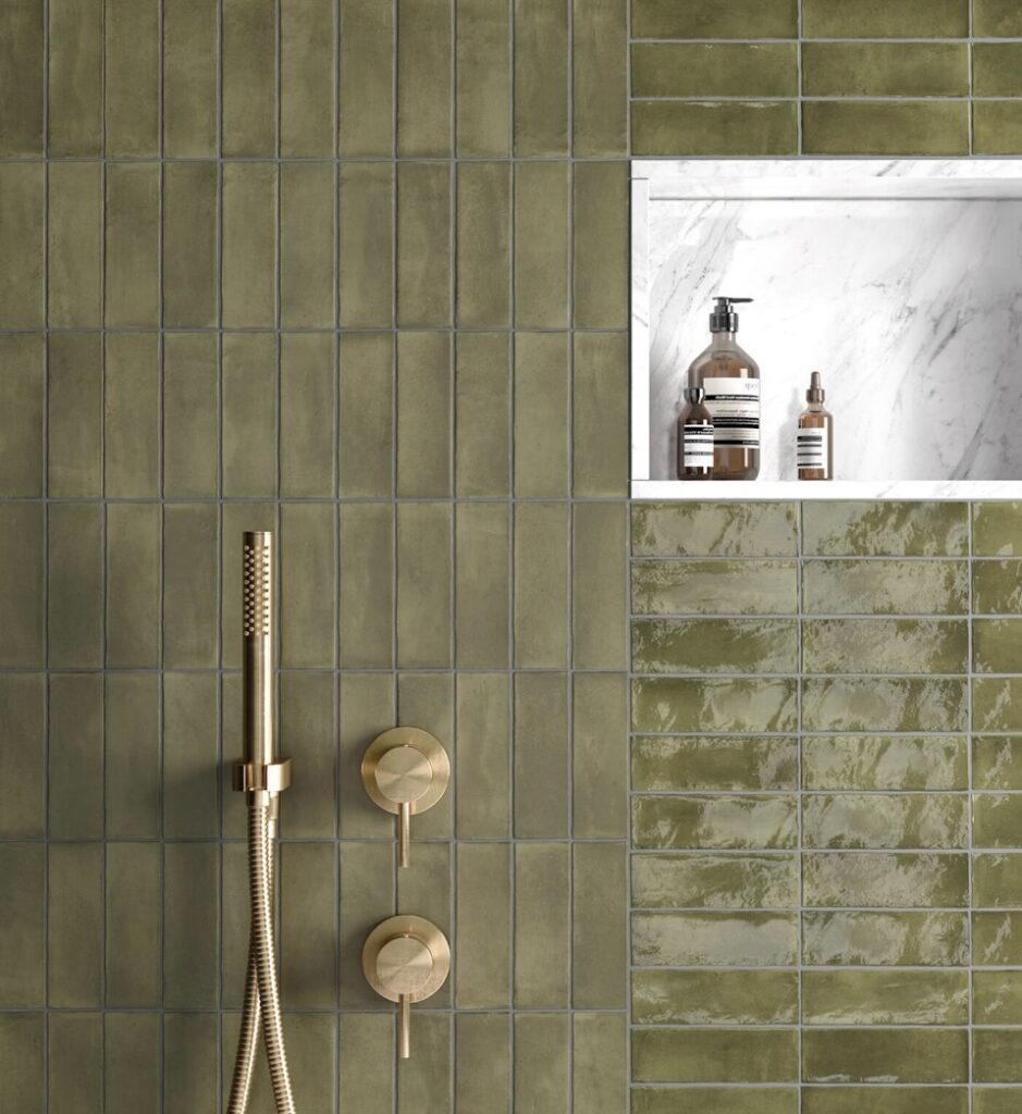 Autumn bathroom atlas green tiles