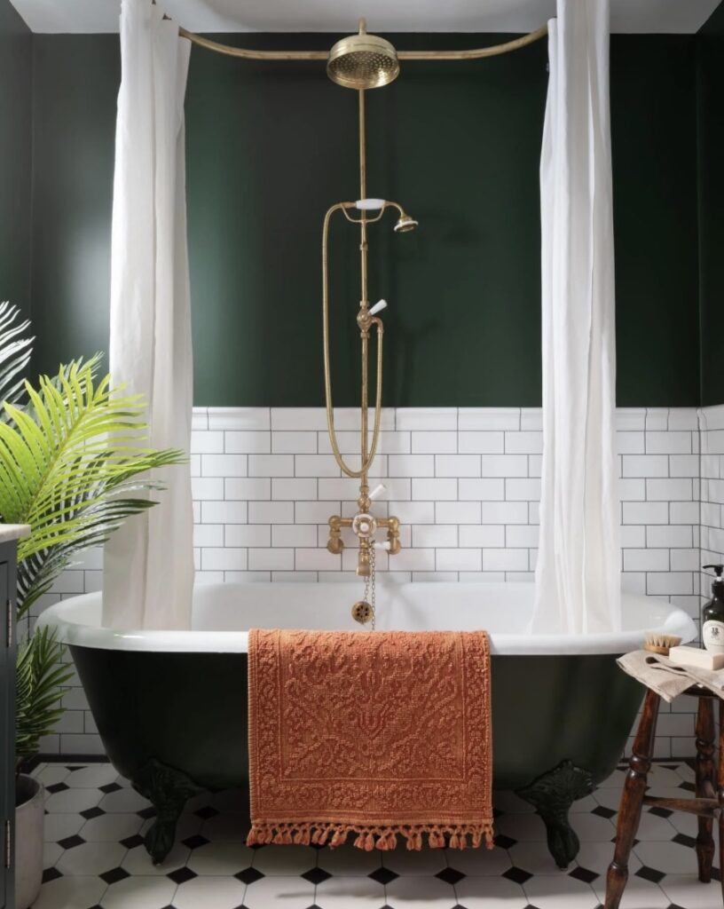 Autumn bathroom green bathroom