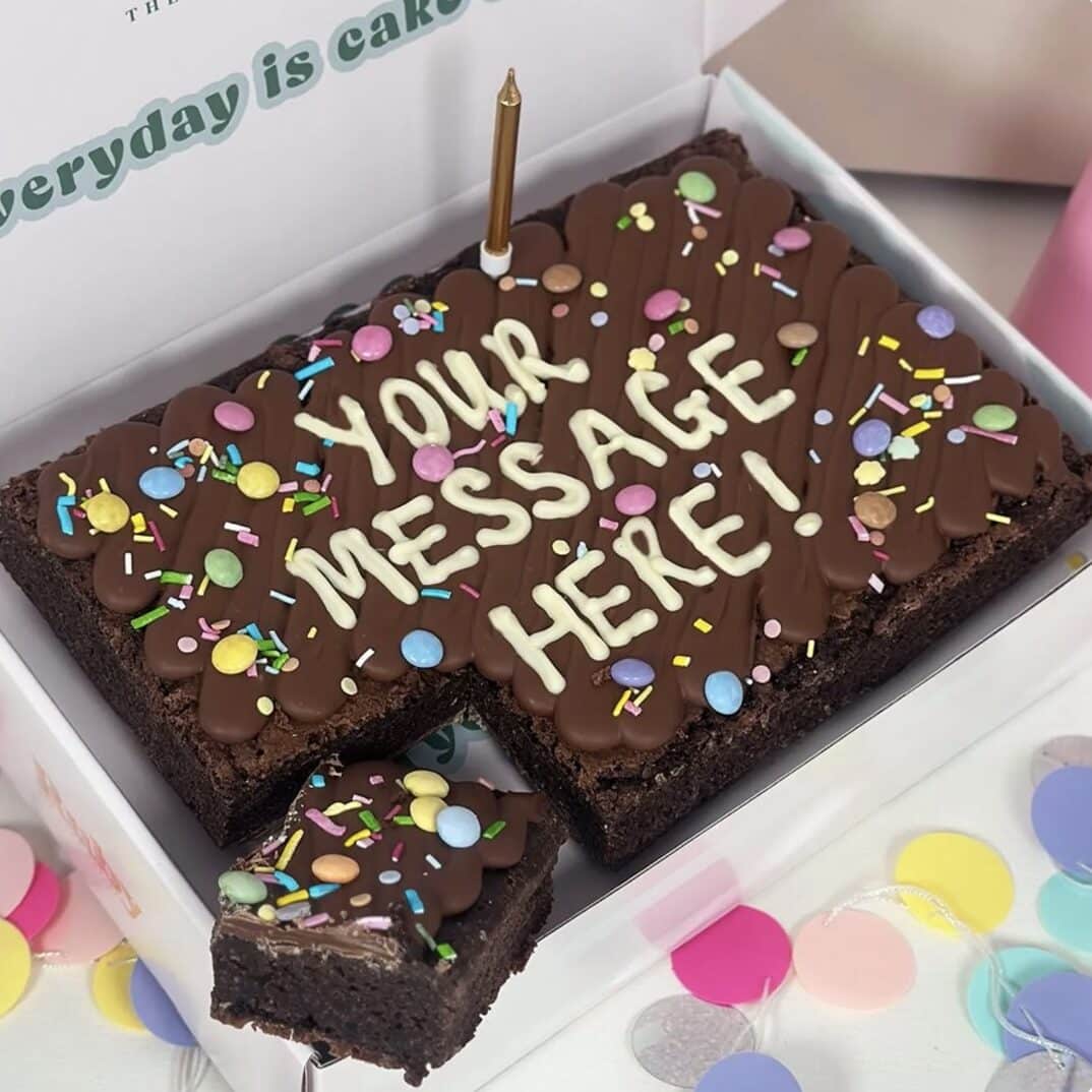 Decorated brownie slab edited