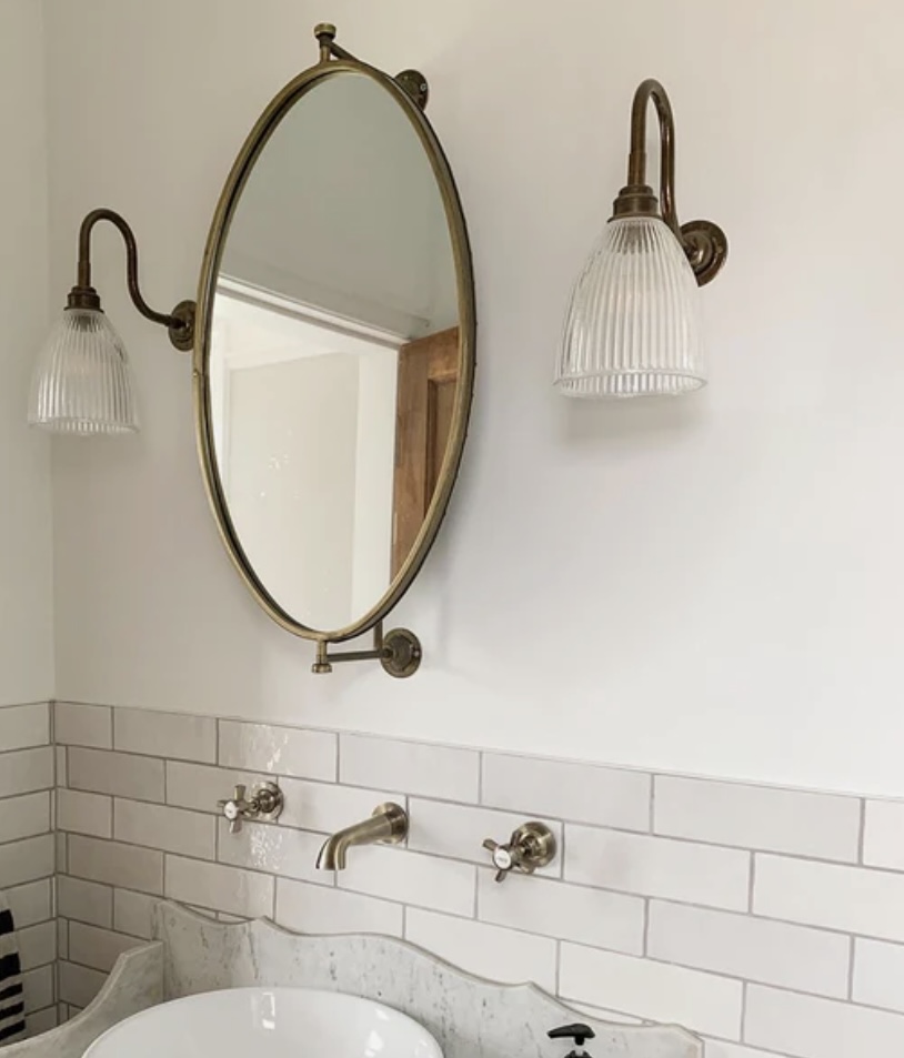 Neutral bathroom ideas wall light