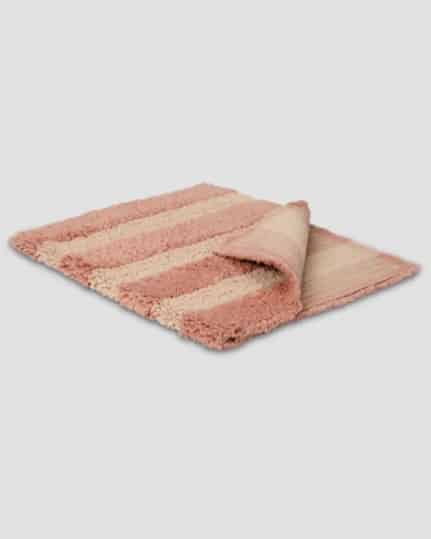Piglet in Bed Pembroke Stripe cotton bath mat in coordinating colours