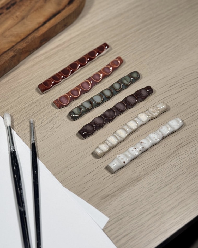 Christmas gifts for artists set of handmade ceramic paintbrush rests