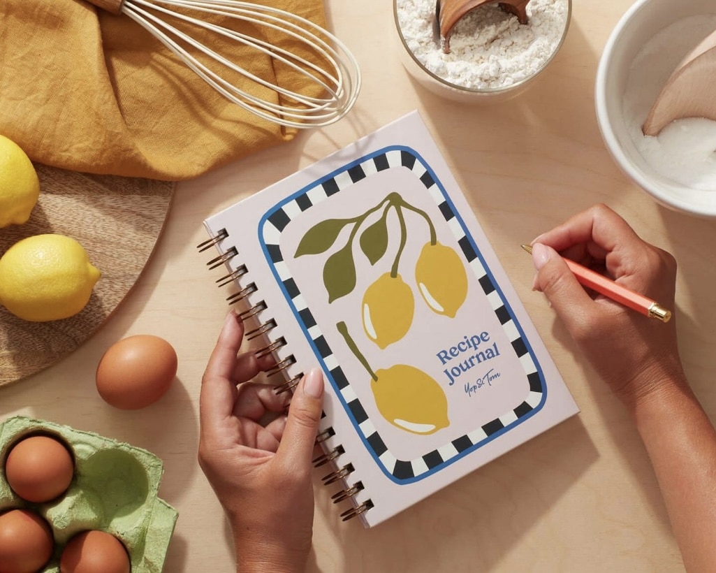 Lemon recipe journal with illustrated cover