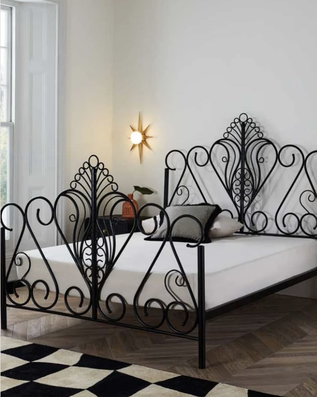 Black metal Peacock bed frame from Rockett St George