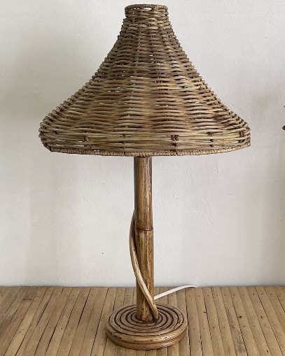Palo rattan bedside table lamp by TheRattanCo