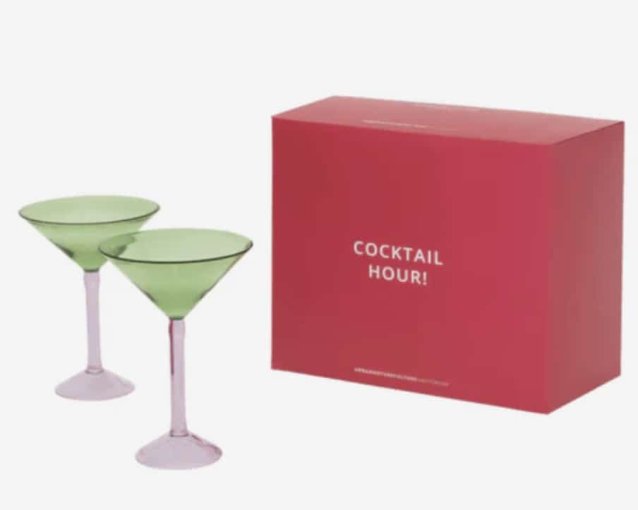 Astoria Martini cocktail glass set with bold gift box