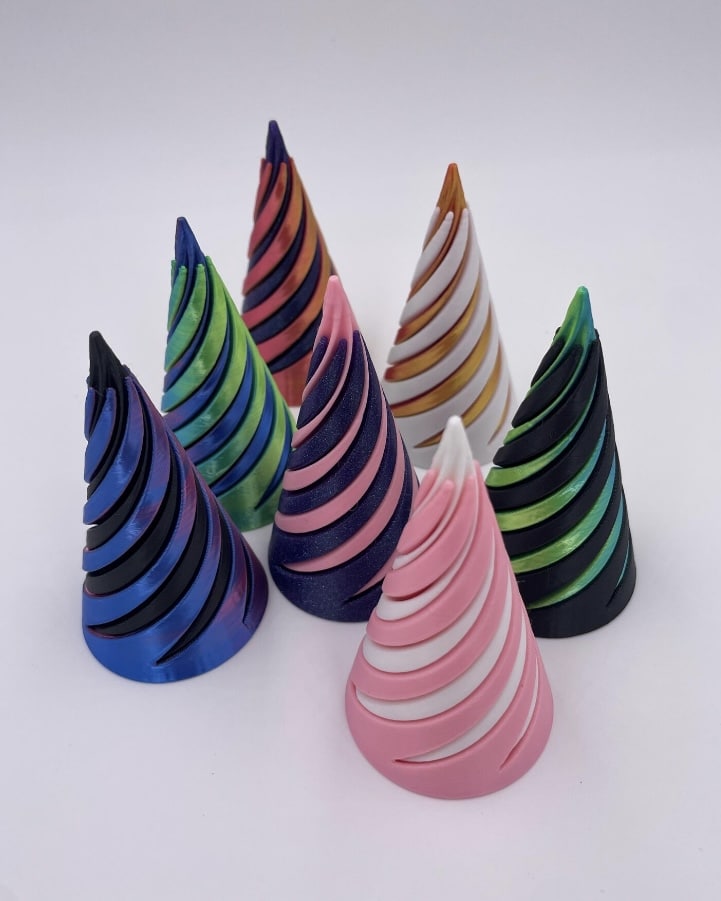 Spiral fidget cone